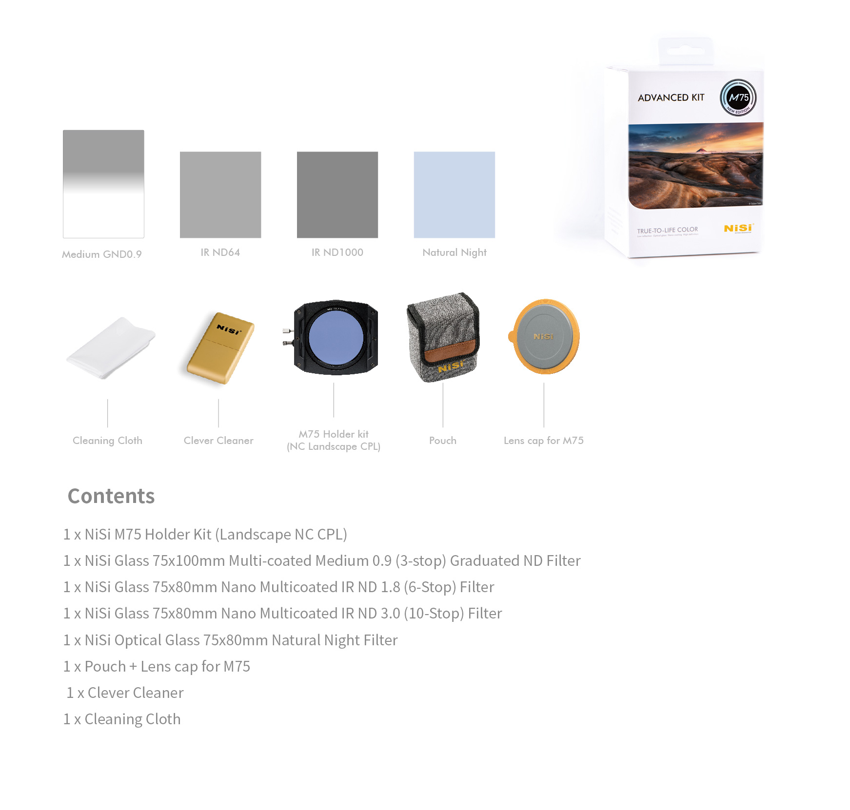 NiSi 75mm Filtersystem Professional Kit Inhalt