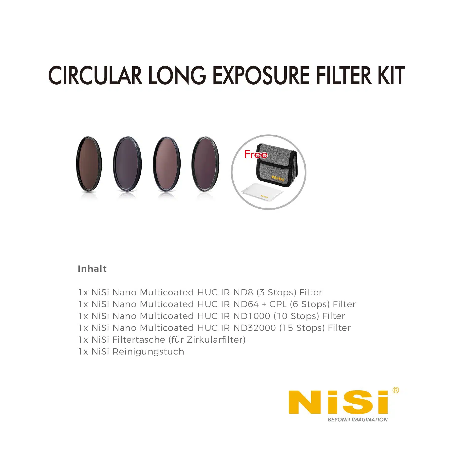NiSi Circular Long Exposure ND Filter Kit Schraubfilter Graufilter Kit Inhalt