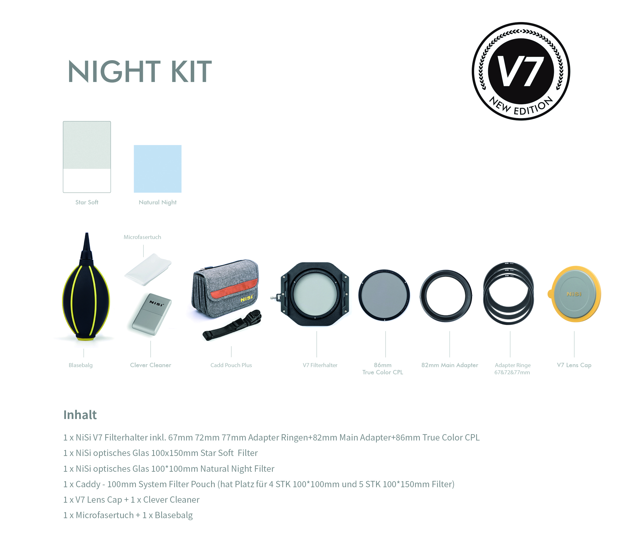 V7 Night Kit Inhalt